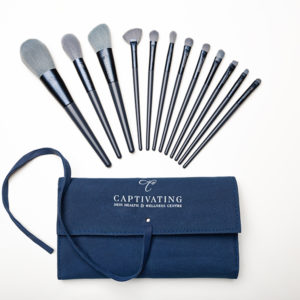 Captivating Makeup Brush Set Blue Bag